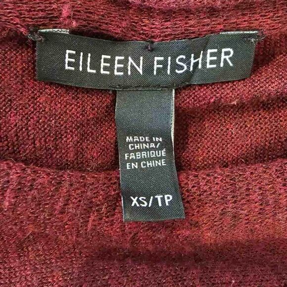 Eileen Fisher Cotton Blend Sweater Lightweight Size XS Maroon Burgundy oversized - Picture 3 of 5